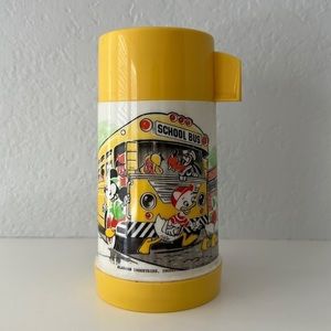 Vintage Disney Aladdin school bus thermos